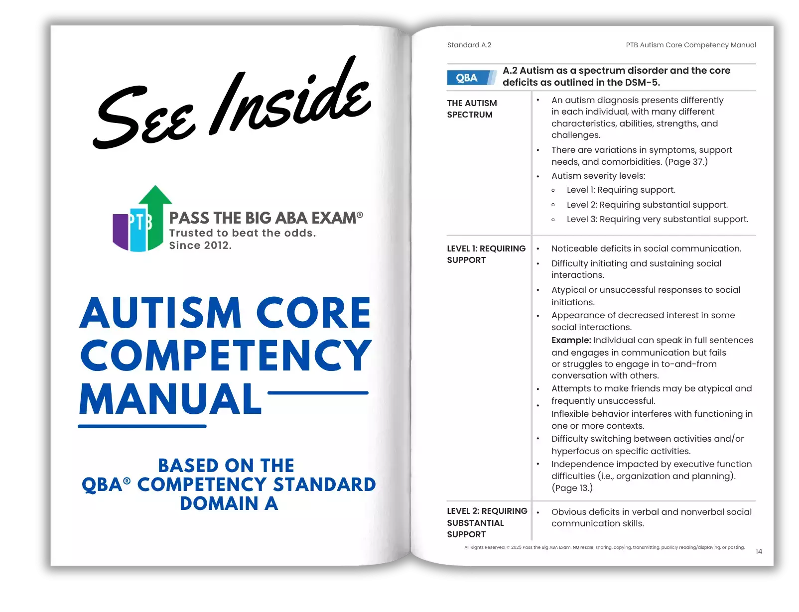 Get a sneak peak into the 6th Edition PTB ABA Exam Study Manual, featuring more than 100 additional pages of essential new content, along with striking visuals that emphasize key details like hints, exam tips, ethical considerations, acronyms, and more. Structured for optimal usability, the “other White Book” contextualizes complex concepts with situational and relatable examples, salient visuals, and detailed explanations. Get a sneak peak into the 6th Edition PTB ABA Exam Study Manual, featuring more than 100 additional pages of essential new content, along with striking visuals that emphasize key details like hints, exam tips, ethical considerations, acronyms, and more. Structured for optimal usability, the “other White Book” contextualizes complex concepts with situational and relatable examples, salient visuals, and detailed explanations. 